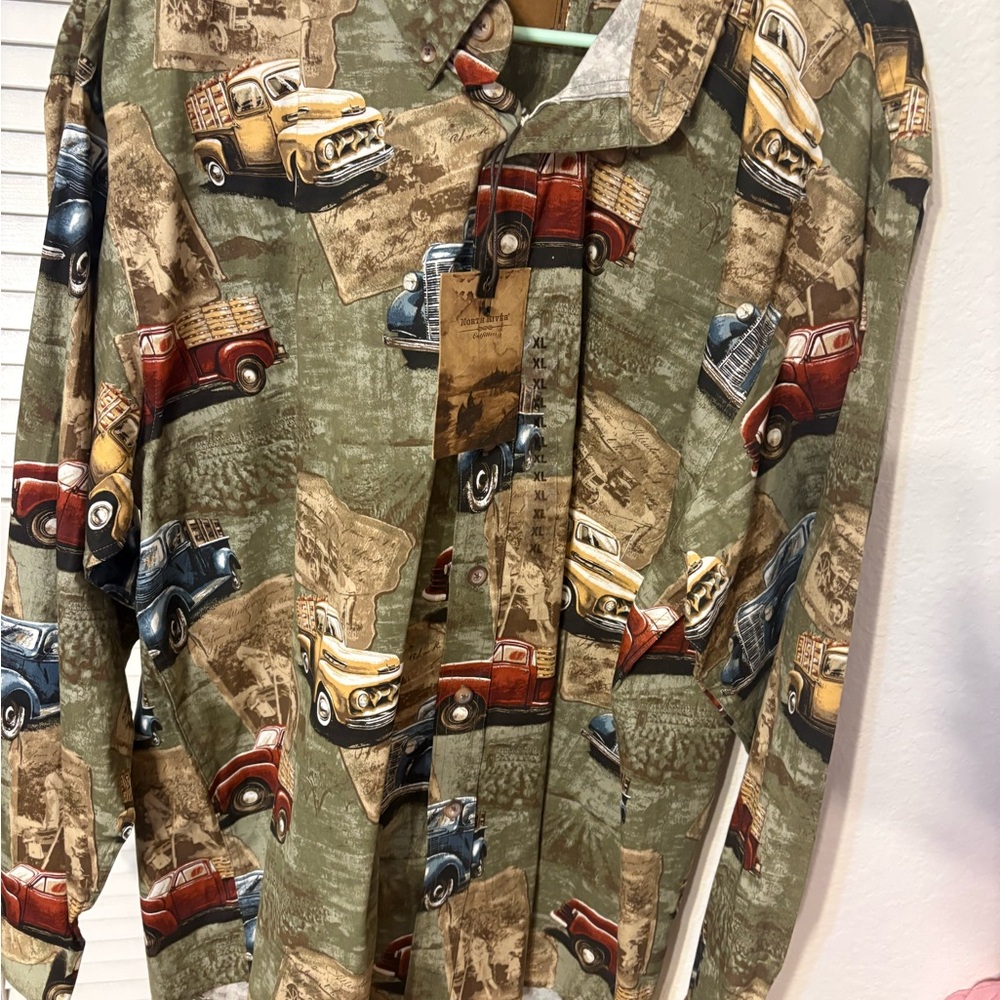 North River Outfitters - Men’s Vintage Car Print Shirt. NWT. - Picture 1 of 7